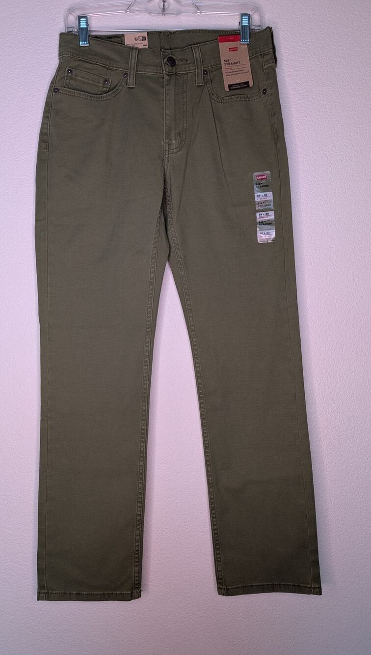 Levi's NWT 514 Straight Stretch 29 x 30 Green Men's Jeans Summer Colorblock